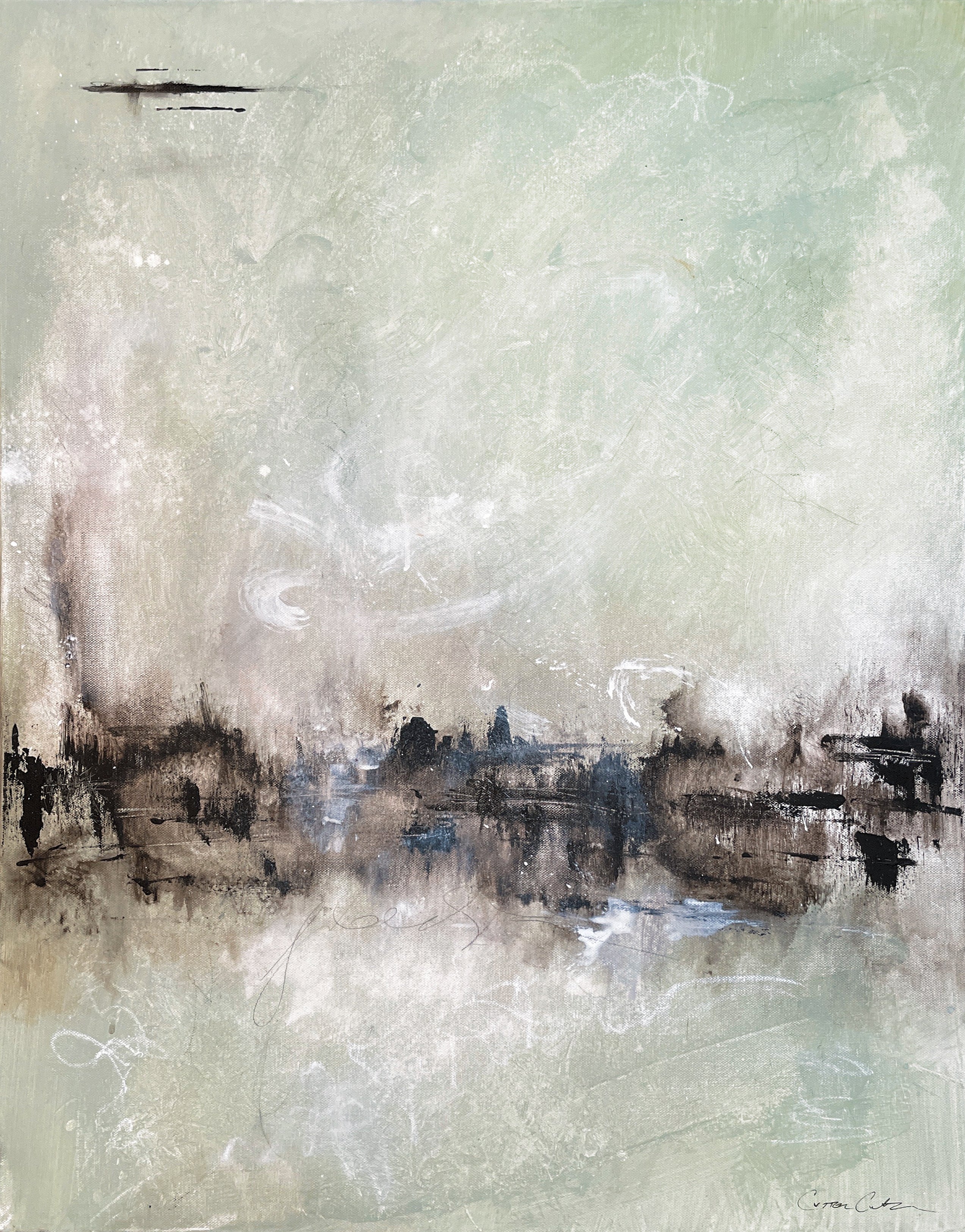 Lost City of Baumann, Original Abstract Mixed Media Painting